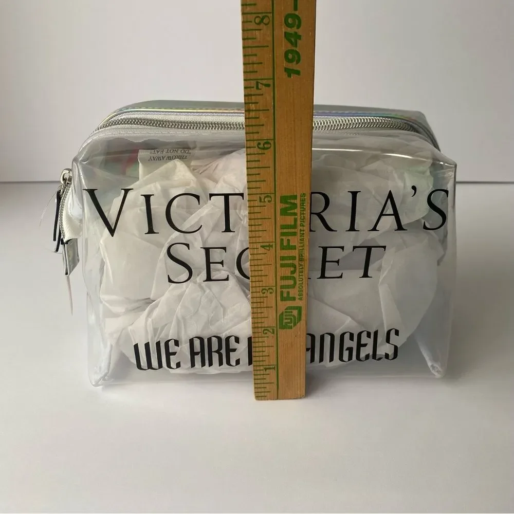 Victoria’s Secret Makeup‎ Bag Toiletries We are all Angels Clear Holographic zip